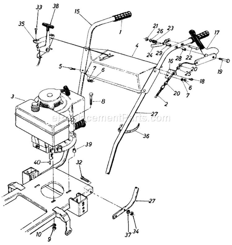 Page A Diagram and Parts List for 117-533-000 1987 MTD Lawn Mower
