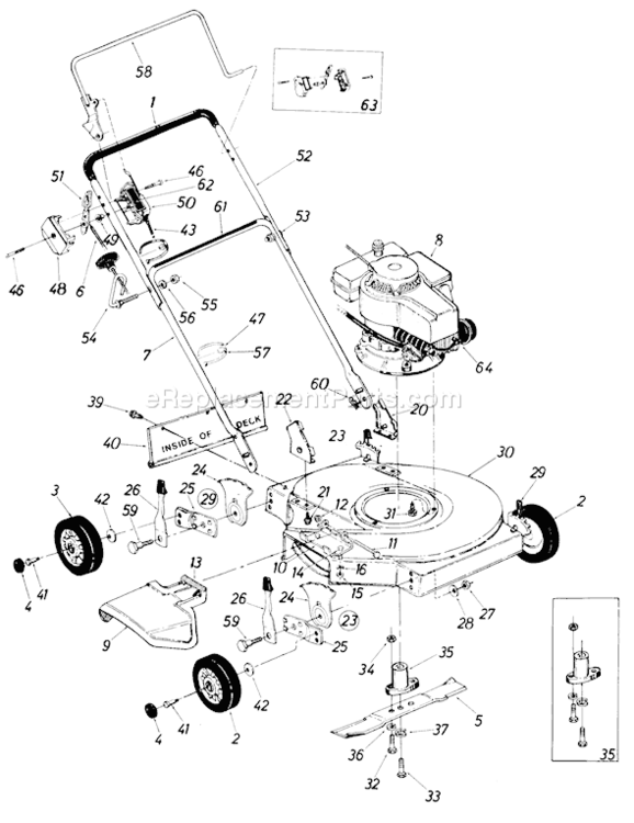 Page A Diagram and Parts List for 11701C 1986 MTD Lawn Mower