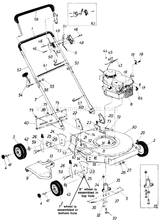 Page A Diagram and Parts List for 11702-7 1987 MTD Lawn Mower