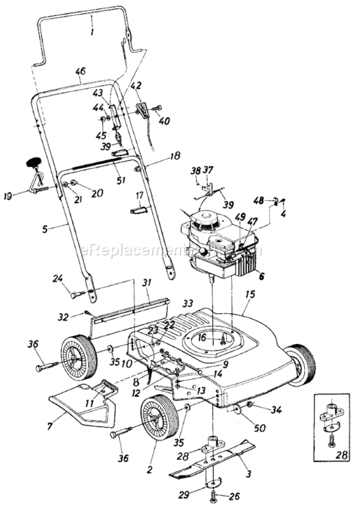 Page A Diagram and Parts List for 118-020-000 1988 MTD Lawn Mower