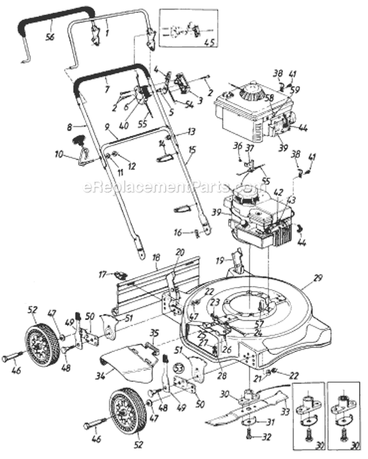 Page A Diagram and Parts List for 118-077R033 72761 -1988 MTD Lawn Mower