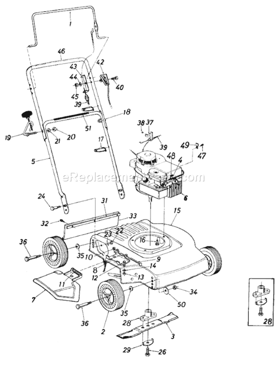 Page A Diagram and Parts List for 119-020R000 1989 MTD Lawn Mower