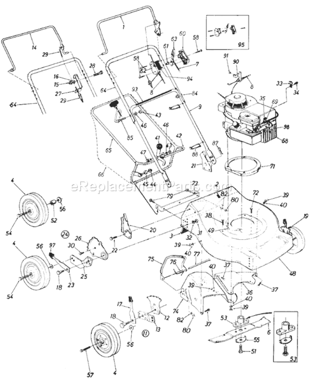 Page A Diagram and Parts List for 119-303R000 1989 MTD Lawn Mower