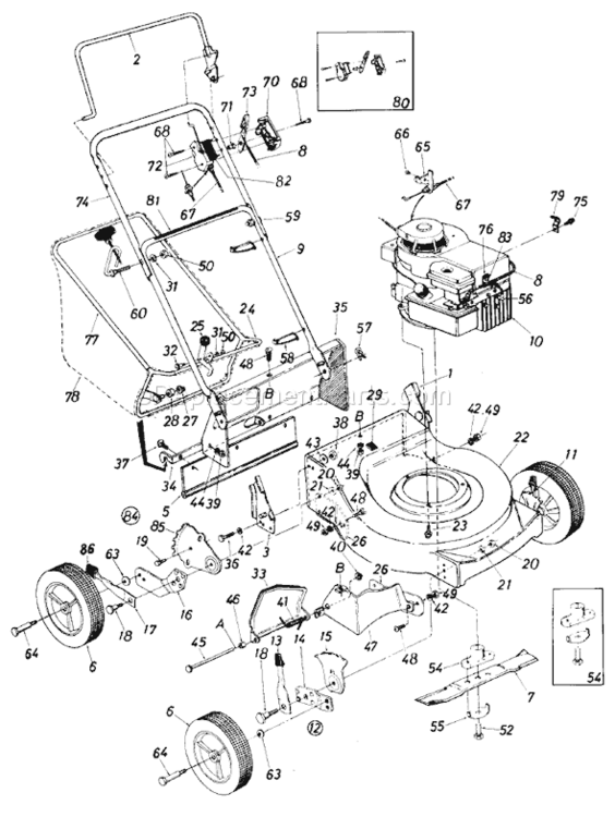 Page A Diagram and Parts List for 119-312R000 1989 MTD Lawn Mower