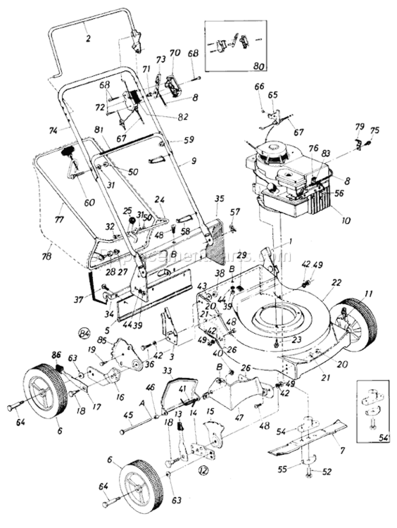 Page A Diagram and Parts List for 119-313R000 1989 MTD Lawn Mower