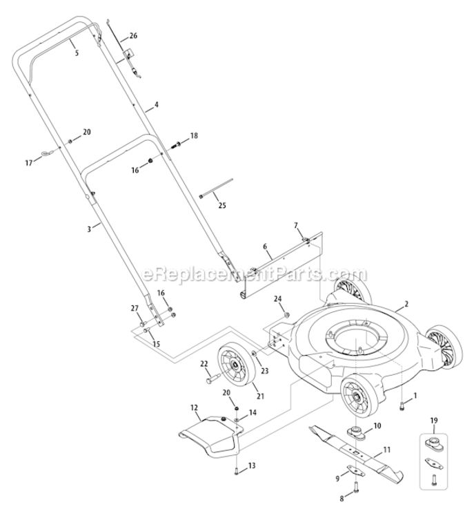 General_Assembly_11A-020 Diagram and Parts List for 11A-02JX700  MTD Lawn Mower