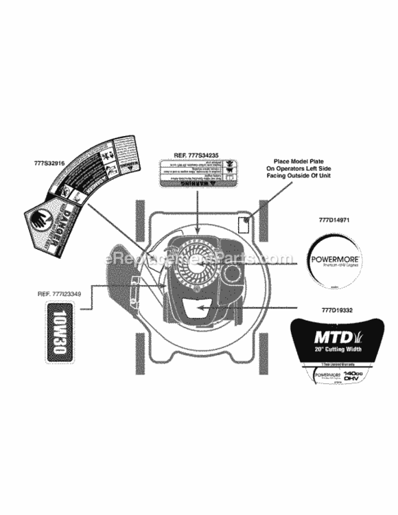 Label_Map_11A-02Sb706 Diagram and Parts List for 11A-02SB706  MTD Edger