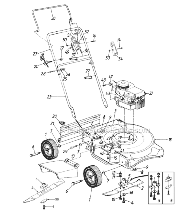 Page A Diagram and Parts List for 11A-030A382 1997 MTD Lawn Mower