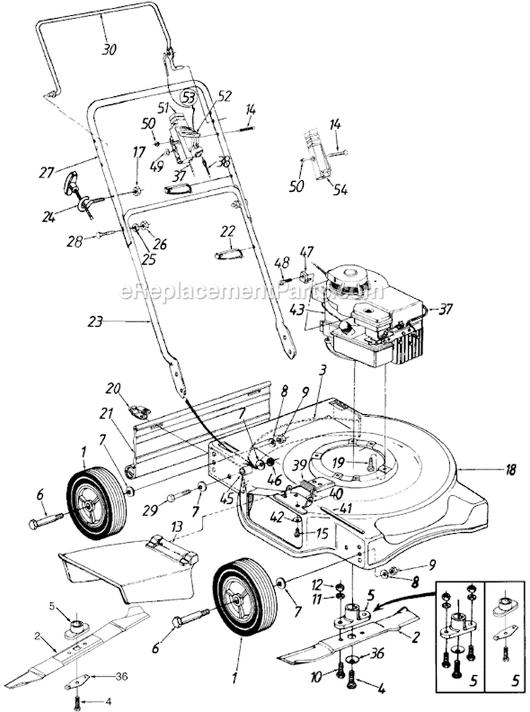Page A Diagram and Parts List for 11A-030A002 1997 MTD Lawn Mower