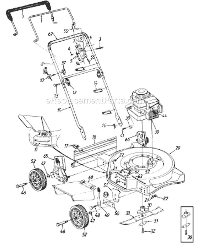 Page A Diagram and Parts List for 11A-082A033 1998 MTD Lawn Mower