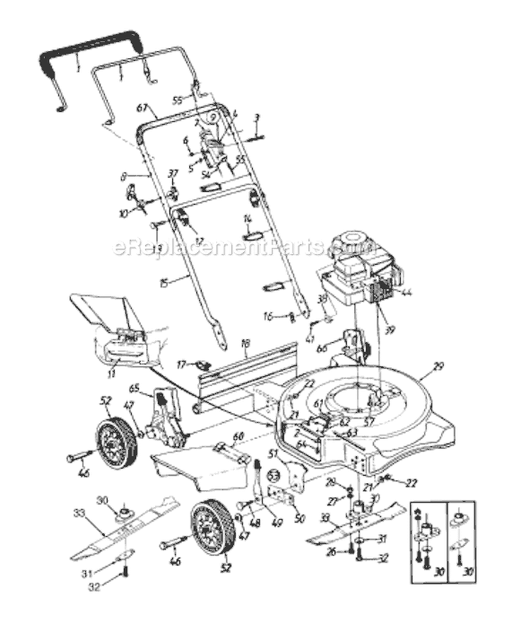 Page B Diagram and Parts List for 11A-084A033 1997 MTD Lawn Mower