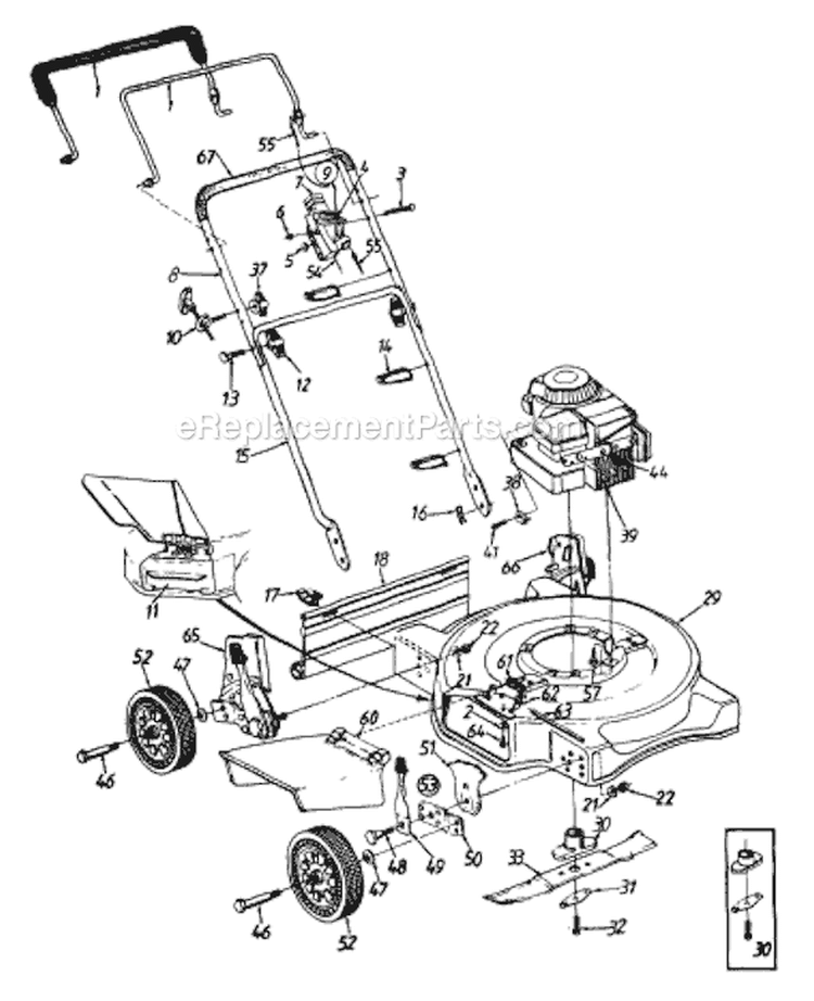 Page A Diagram and Parts List for 11A-084A033 1999 MTD Lawn Mower
