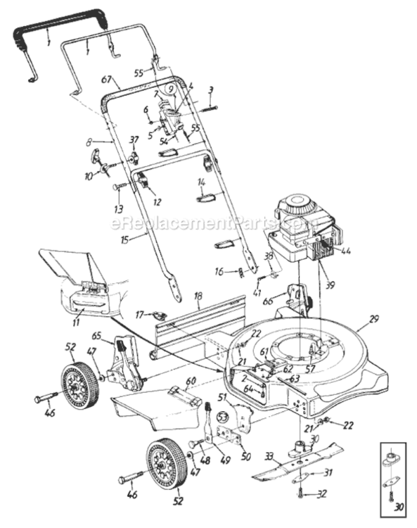 Page A Diagram and Parts List for 11A-086F382 1998 MTD Lawn Mower