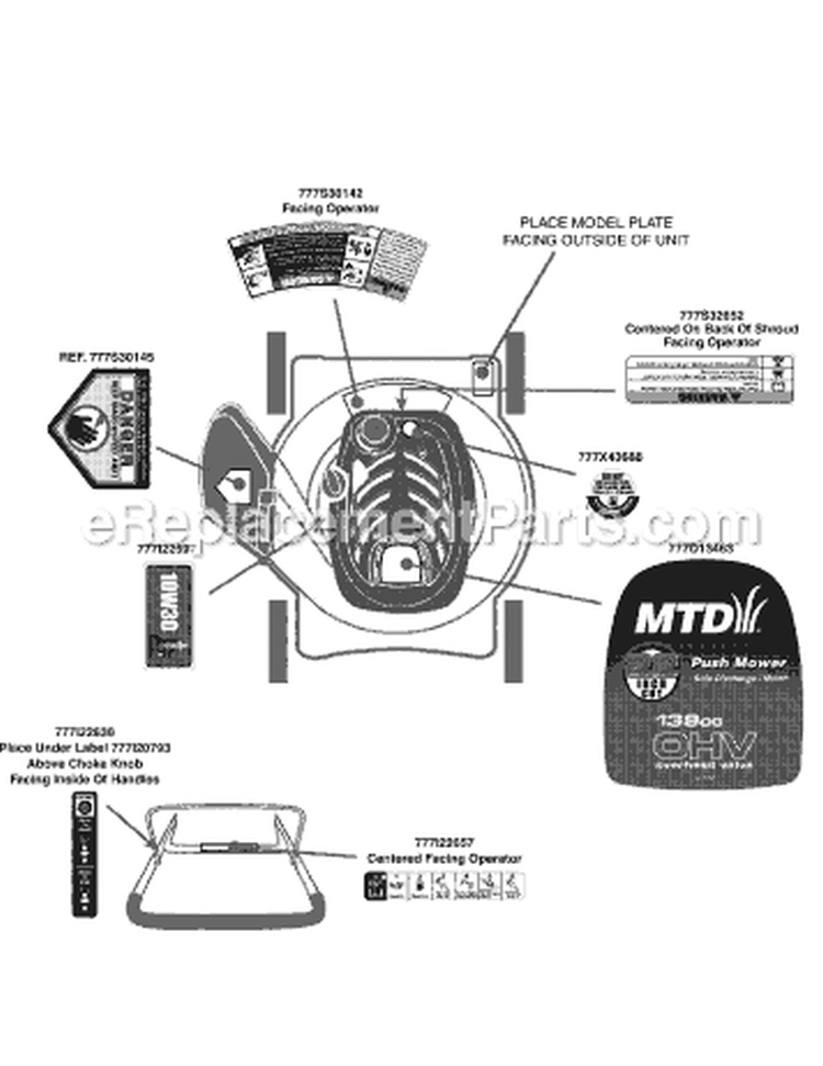 Page C Diagram and Parts List for 11A-08MB196 2009 MTD Lawn Mower