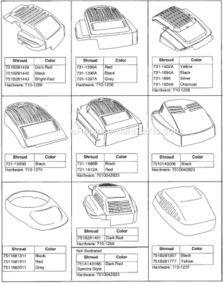 Page A Diagram and Parts List for 11A-418C033 2001 MTD Lawn Mower