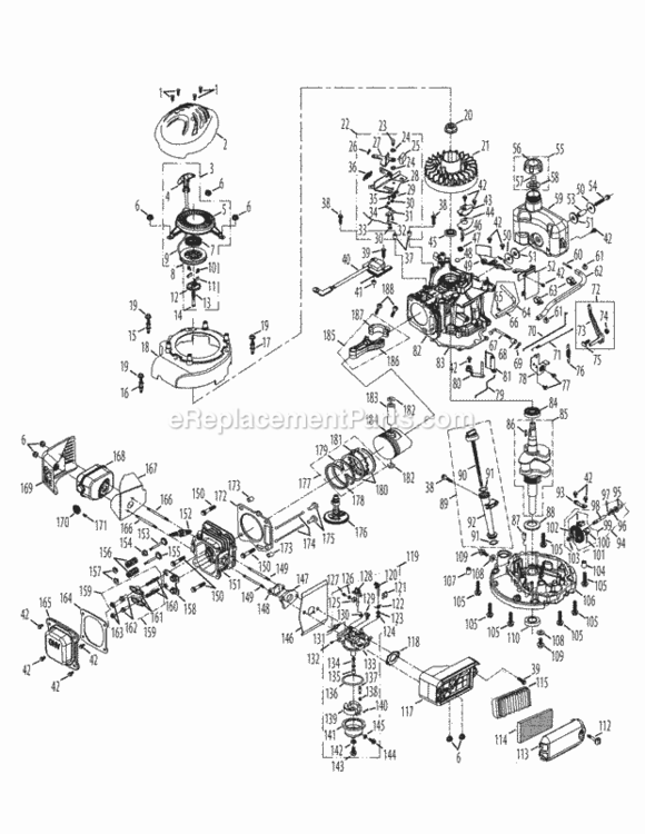 Engine_Assembly_5P65M0B Diagram and Parts List for 11A-41M9006 2009 MTD Lawn Mower