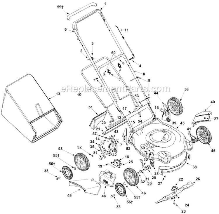 Page B Diagram and Parts List for 11A-435E033 2003 MTD Lawn Mower
