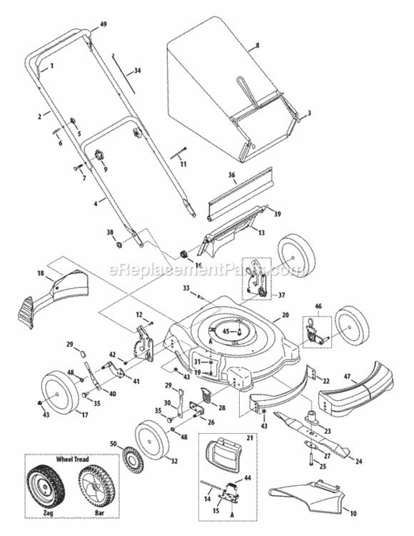 General_Assembly_11A-436A Diagram and Parts List for 11A-436A004 2010 MTD Lawn Mower