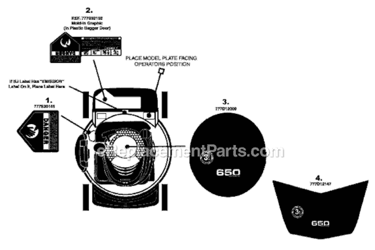Page B Diagram and Parts List for 11A-439S029 2008 MTD Lawn Mower