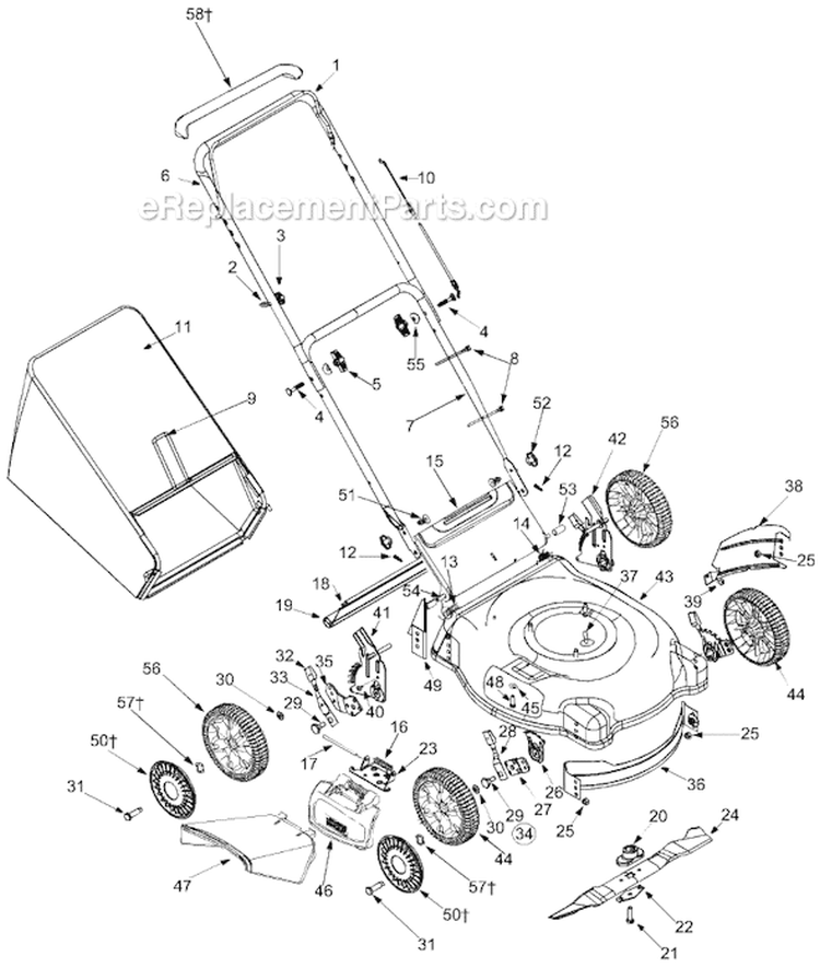 Page A Diagram and Parts List for 11A-439W300 2003 MTD Lawn Mower