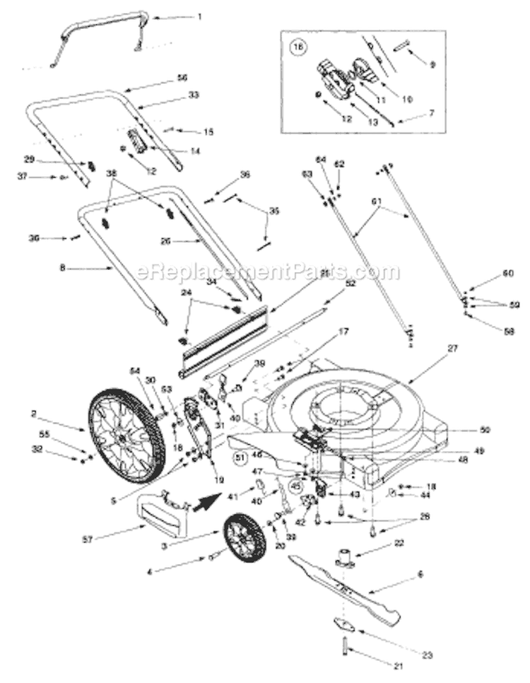 Page A Diagram and Parts List for 11A-509B033 1998 MTD Lawn Mower