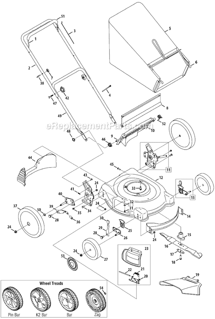 Page A Diagram and Parts List for 11A-542Q 2008 MTD Lawn Mower