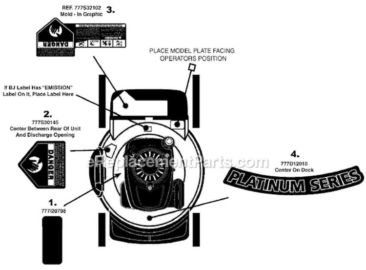 Page B Diagram and Parts List for 11A-542Q 2008 MTD Lawn Mower