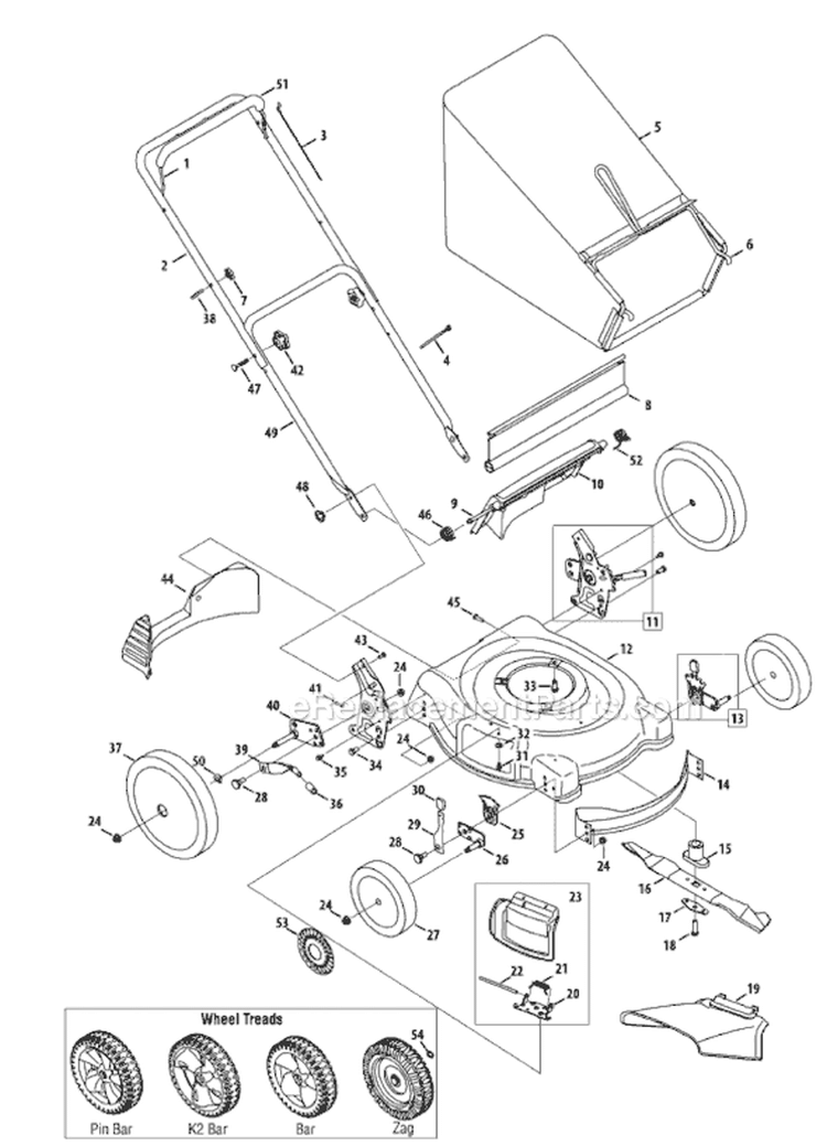 Page A Diagram and Parts List for 11A-544B002 2008 MTD Lawn Mower