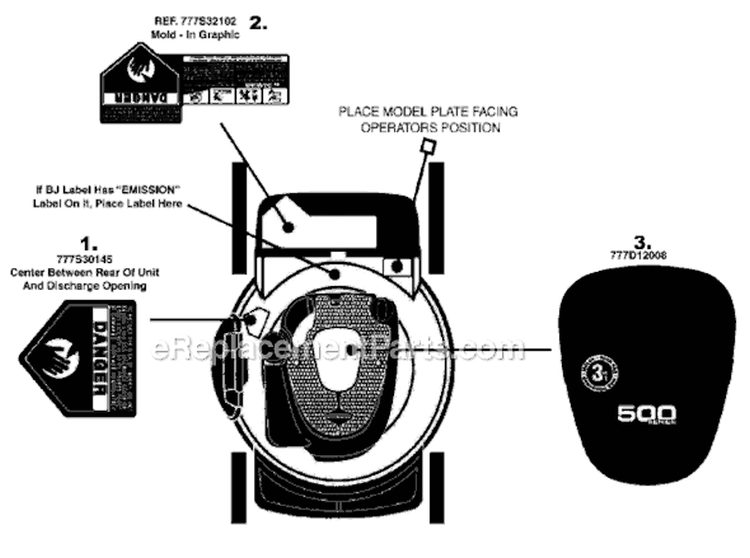Page B Diagram and Parts List for 11A-544B002 2008 MTD Lawn Mower