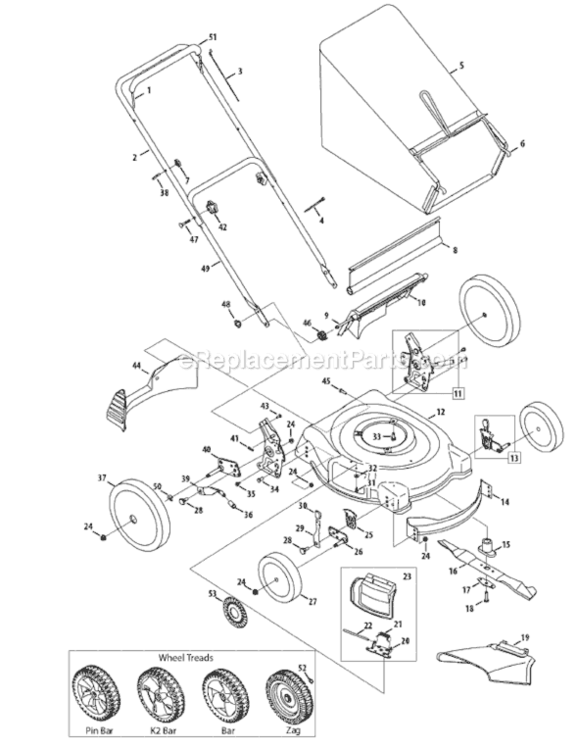 Page A Diagram and Parts List for 11A-544K204 2009 MTD Lawn Mower