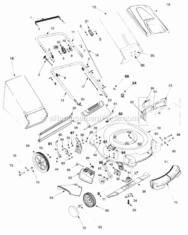 General_Assembly Diagram and Parts List for 11A-548P352 2000 MTD Lawn Mower