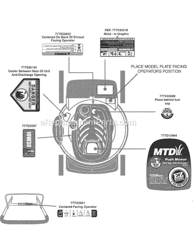 Page C Diagram and Parts List for 11A-54M9002 2009 MTD Lawn Mower