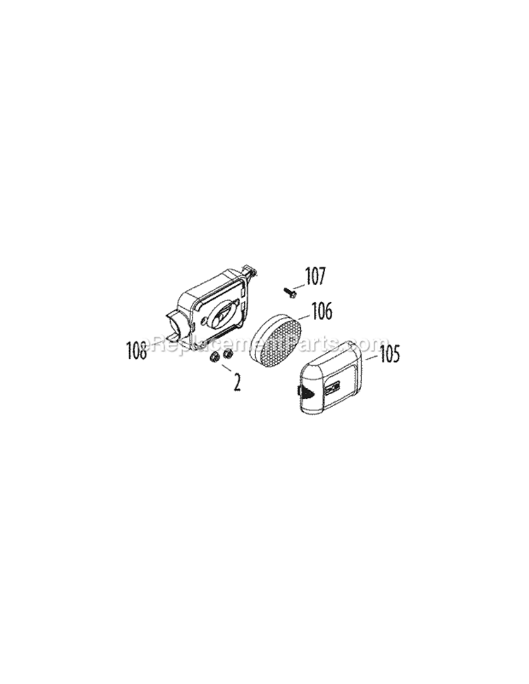 Air Cleaner Diagram and Parts List for 11A-A1JC027 2011 MTD Lawn Mower