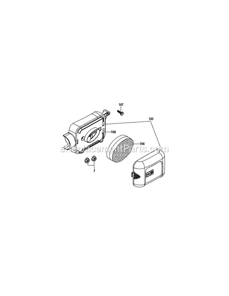 Air Cleaner Diagram and Parts List for 11A-A1JC027 2012 MTD Lawn Mower