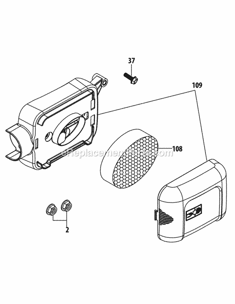 Page H Diagram and Parts List for 11A-A1JC027 2012 MTD Lawn Mower
