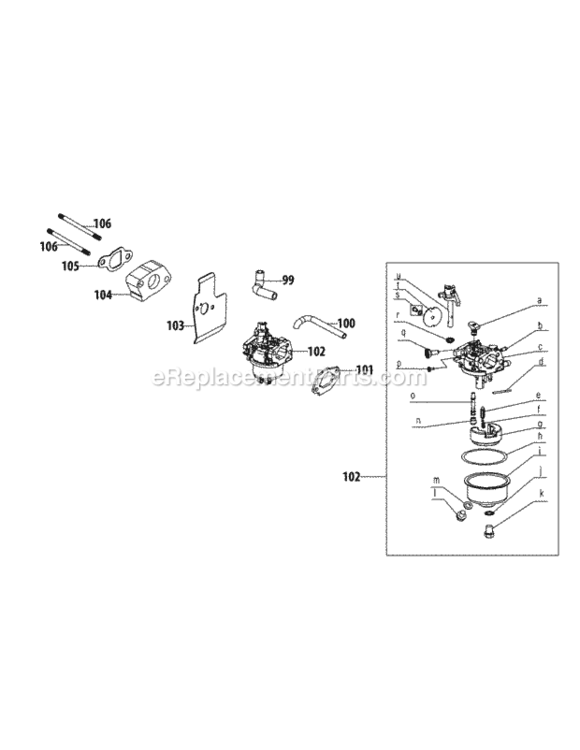 Page B Diagram and Parts List for 11A-A1S5706 2014 MTD Lawn Mower