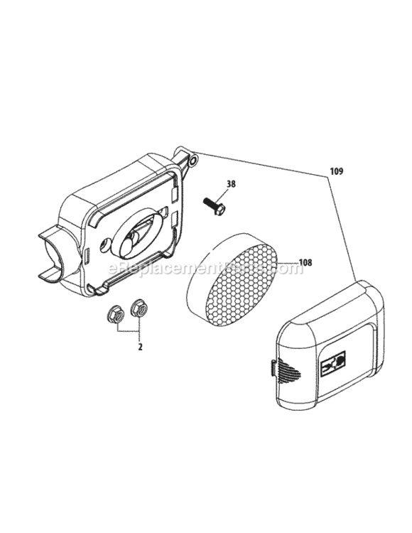1P65Bu_Air_Cleaner Diagram and Parts List for 11A-B0JT706 2012 MTD Lawn Mower