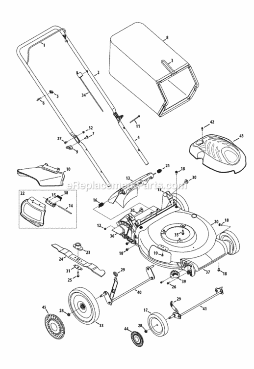 Page A Diagram and Parts List for 11A-B23T704 2013 MTD Lawn Mower