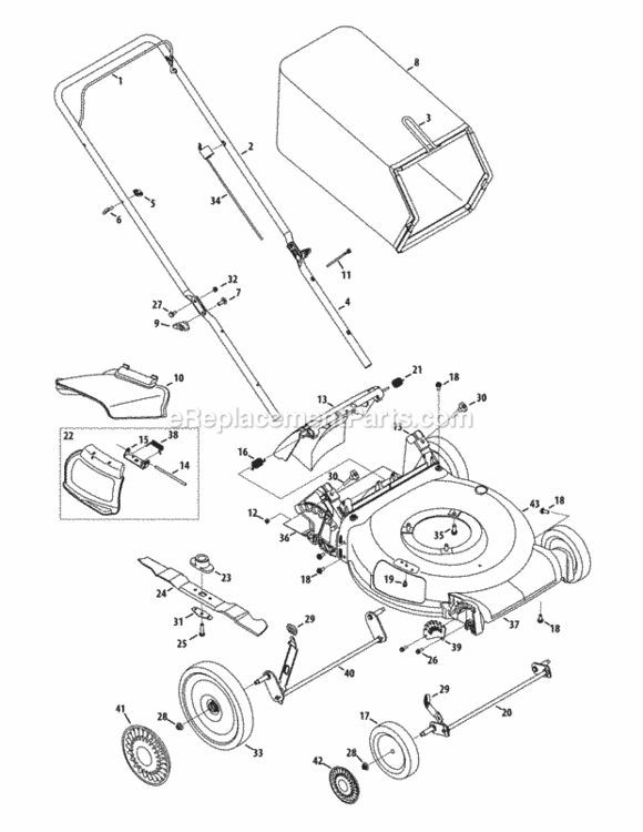 Page A Diagram and Parts List for 11A-B23T704 2014 MTD Lawn Mower
