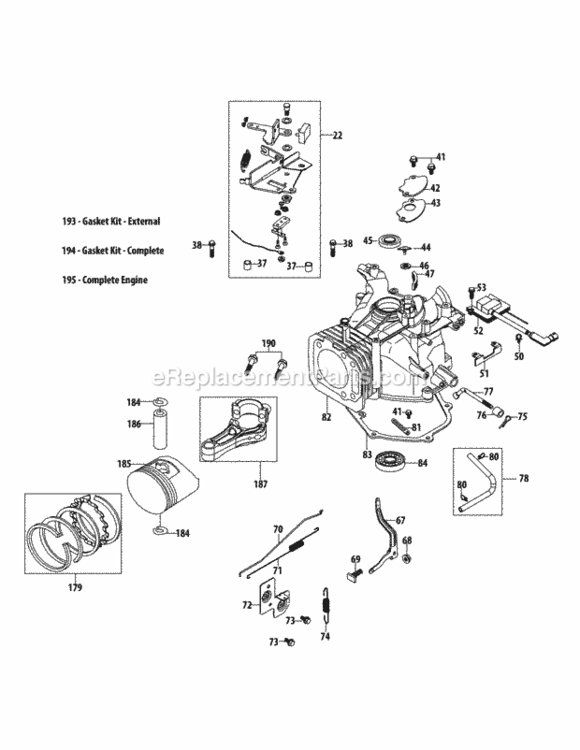 5P70Mu_Crankcase Diagram and Parts List for 11A-B2J1704 2012 MTD Lawn Mower