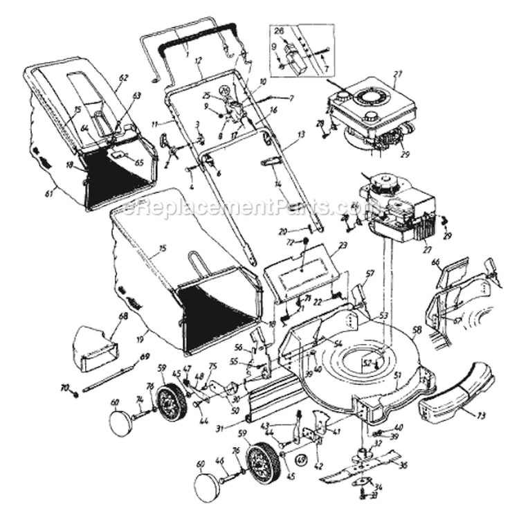 Page A Diagram and Parts List for 11B-413A033 2000 MTD Lawn Mower