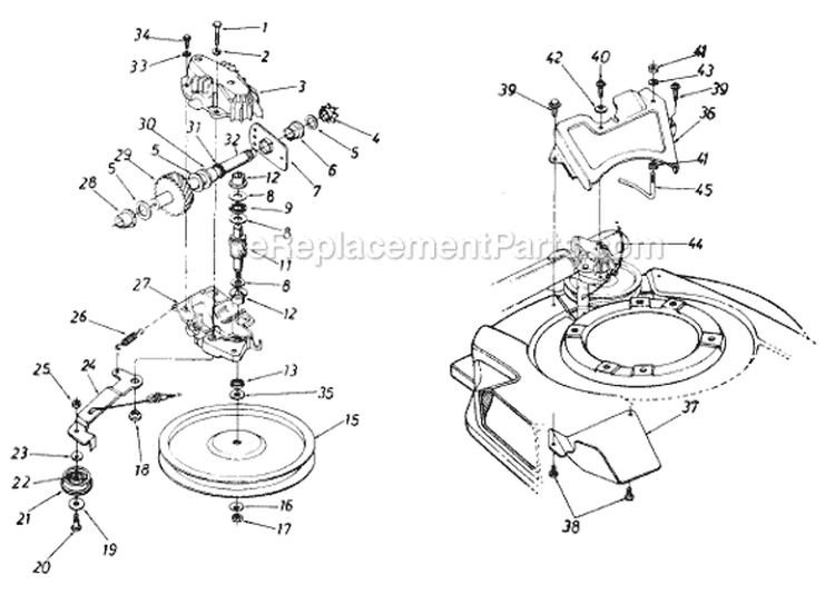 Page A Diagram and Parts List for 120-528R033 75525 -1990 MTD Lawn Mower