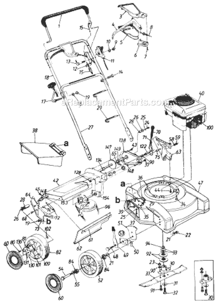 Page A Diagram and Parts List for 120234R 1990 MTD Lawn Mower