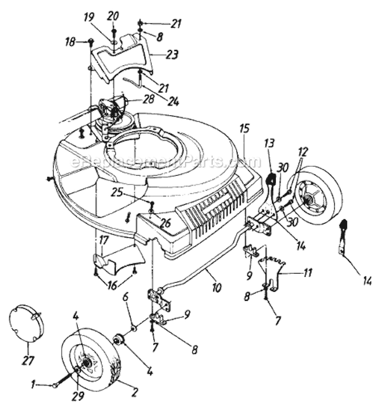 Page C Diagram and Parts List for 120548R 1990 MTD Lawn Mower