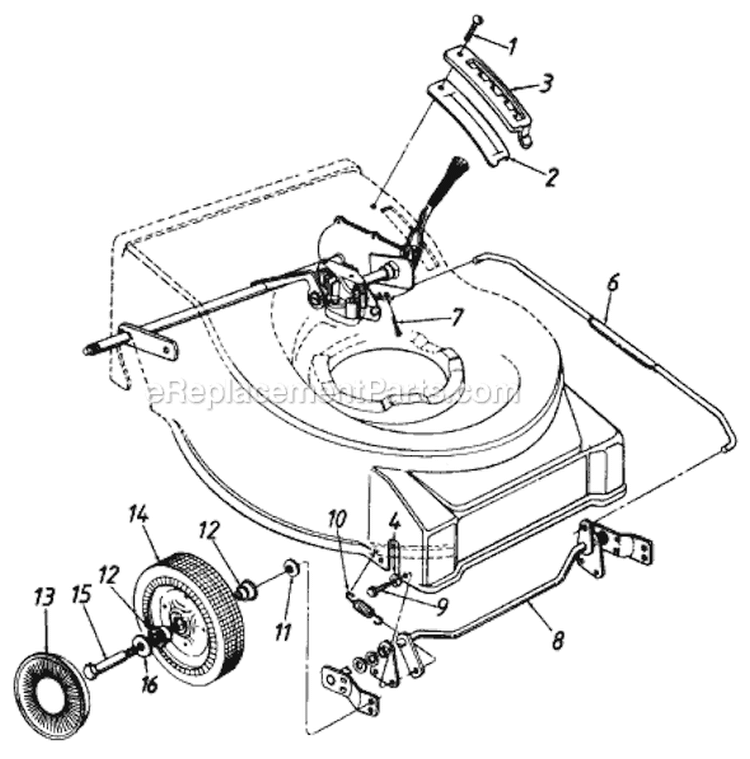 Page B Diagram and Parts List for 121-463R063 1991 MTD Lawn Mower