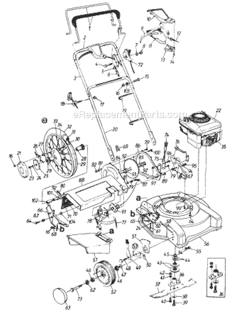 Page B Diagram and Parts List for 121-528R033 75525 -1991 MTD Lawn Mower