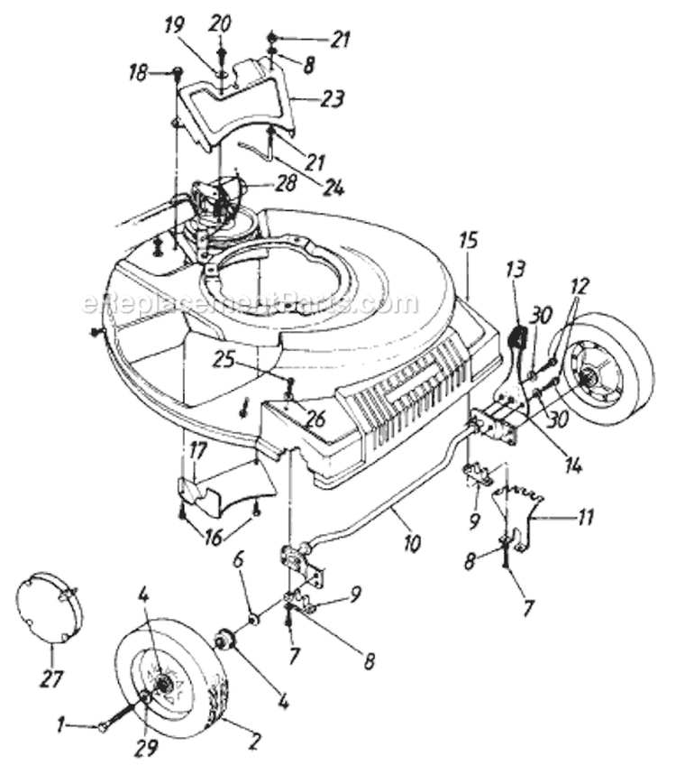 Page C Diagram and Parts List for 121-898E401 1991 MTD Lawn Mower