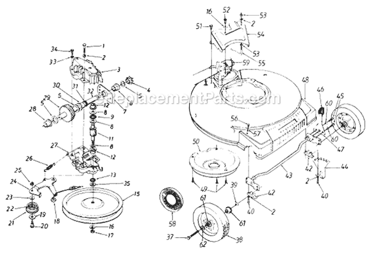 Page C Diagram and Parts List for 1211 1991 MTD Lawn Mower