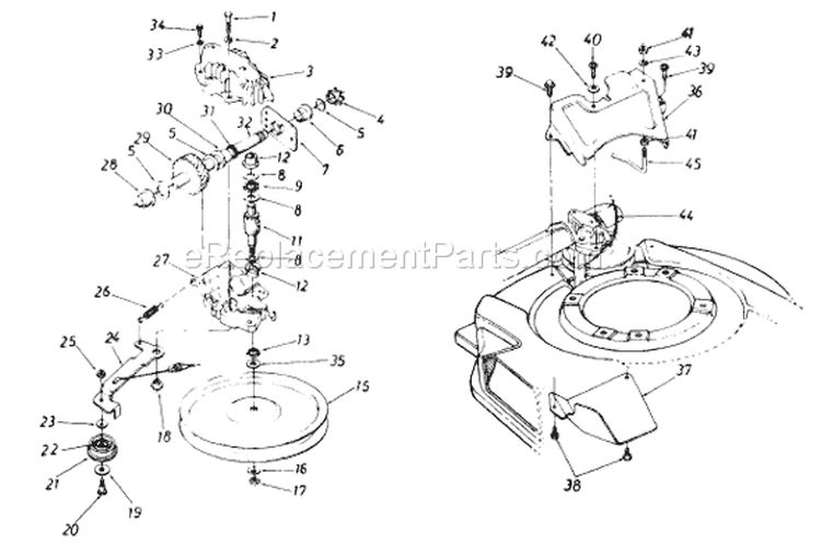 Page B Diagram and Parts List for 122-238R033 75543 -1992 MTD Lawn Mower