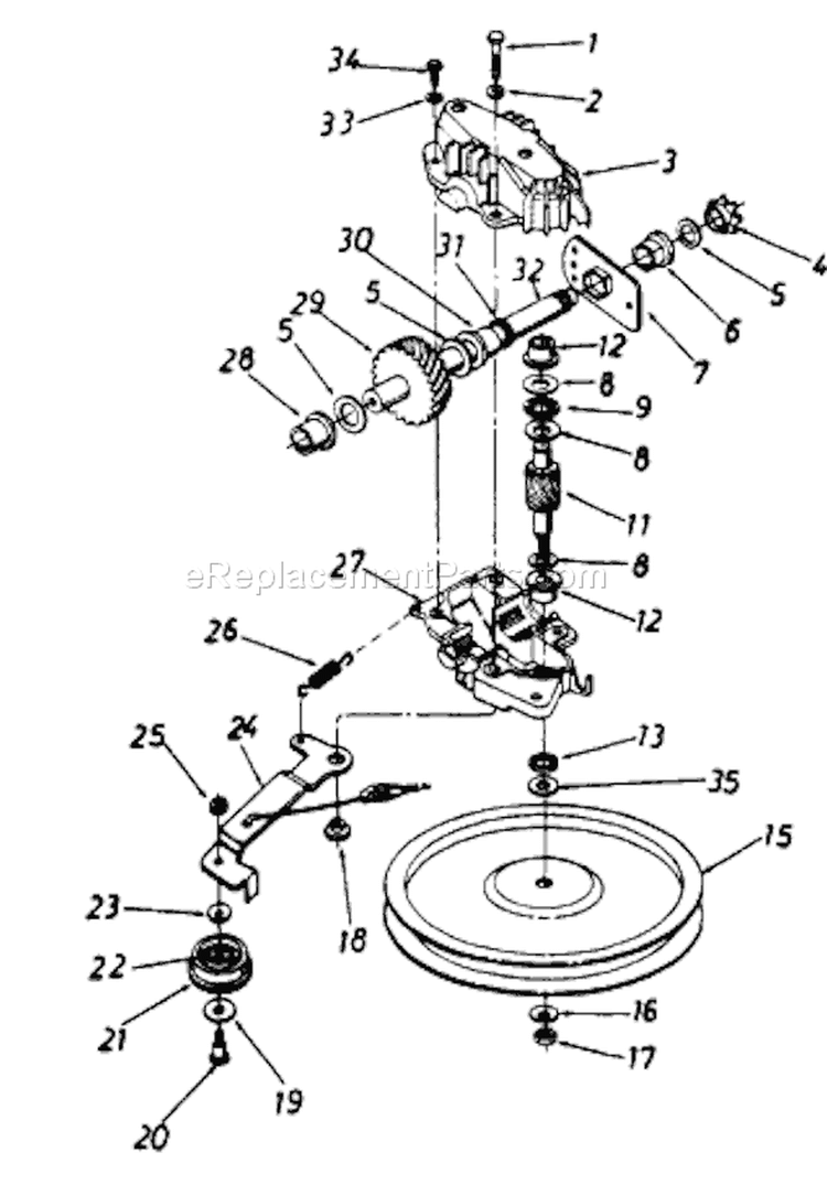 Page B Diagram and Parts List for 122-478B033 75524 -1992 MTD Lawn Mower